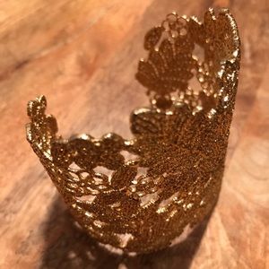 Gold Chantilly Lace Cuff Bracelet